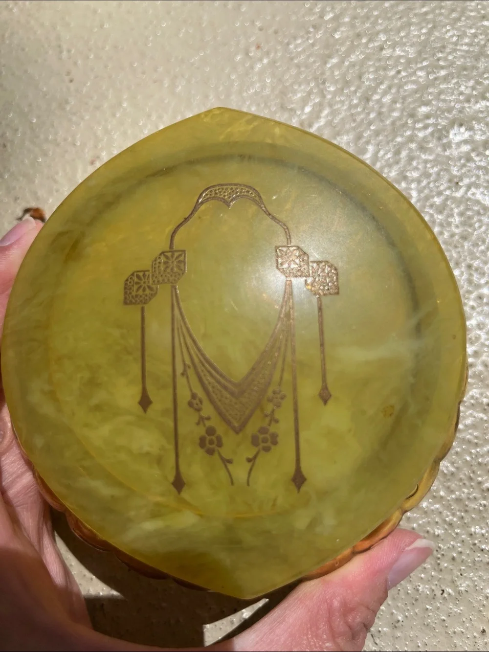 Art Deco Celluloid Bakelite Powder Dish - Picture 9 of 9
